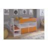 Кровать чердак Астра 9 V6 Белый/Оранжевый