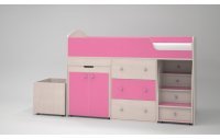 Кровать-чердак Малыш 70х160 (розовый)