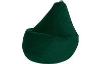 Кресло мешок груша L зеленый велюр