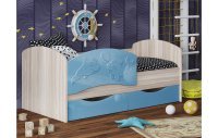 Детская кровать Дельфин-3 МДФ голубой, 80х160