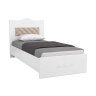 Кровать 900 с настилом и мягким элементом Италия ИТ-10 + ИТ-10А белое дерево