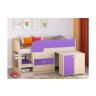 Кровать чердак Астра 9 V7 Дуб молочный/Фиолетовый