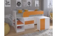 Кровать чердак Астра 9 V7 Белый/Оранжевый