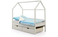 Детская кровать-домик Бельмарко Svogen белый с ящиками