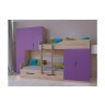 Кровать двухъярусная ЛЕО Сонома/Фиолетовый