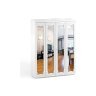 Шкаф 4-х дверный с 4-я зеркалами Италия ИТ-61 белое дерево