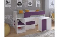 Кровать чердак Астра 9 V7 Белый/Фиолетовый