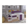 Кровать чердак Астра 9 V7 Белый/Фиолетовый