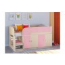Кровать чердак Астра 9 V2 Дуб молочный/Розовый