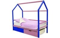 Детская кровать-домик Бельмарко Svogen синий-лаванда с ящиками