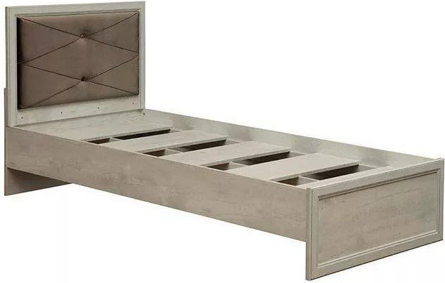 Кровать односпальная Сохо 32.23 бетон белый/бетон патина