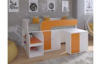 Кровать чердак Астра 9 V8 Белый/Оранжевый