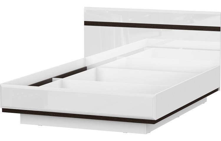 Модульная система "Соло" Кровать двойная (универсальная) 1,6*2,0 Белый/Венге/Белый глянец/Венге