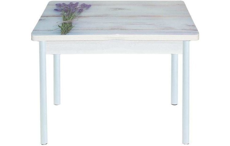Симпл фотопечать стол обеденный раскладной / букет/бетон белый/белый