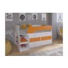 Кровать чердак Астра 9 V3 Белый/Оранжевый