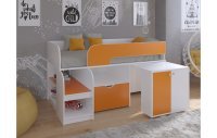 Кровать чердак Астра 9 V9 Белый/Оранжевый