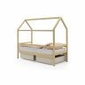 Детская кровать-домик Бельмарко Svogen бежевый с ящиками и бортиком