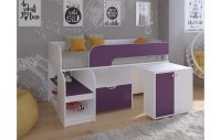 Кровать чердак Астра 9 V9 Белый/Фиолетовый